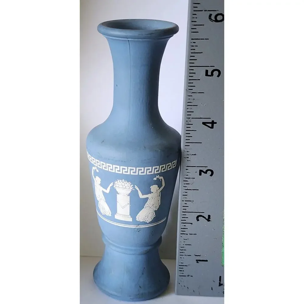 Avon Vase Imitation Wedgewood Jasperware Grecian Blue 6